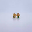 Topos Cuatro Garras 0.45gr / Circon Verde Oro Amarillo 18K &
