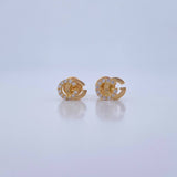 Topos GG 0.85gr / Circones Blancos Oro Amarillo 18K &