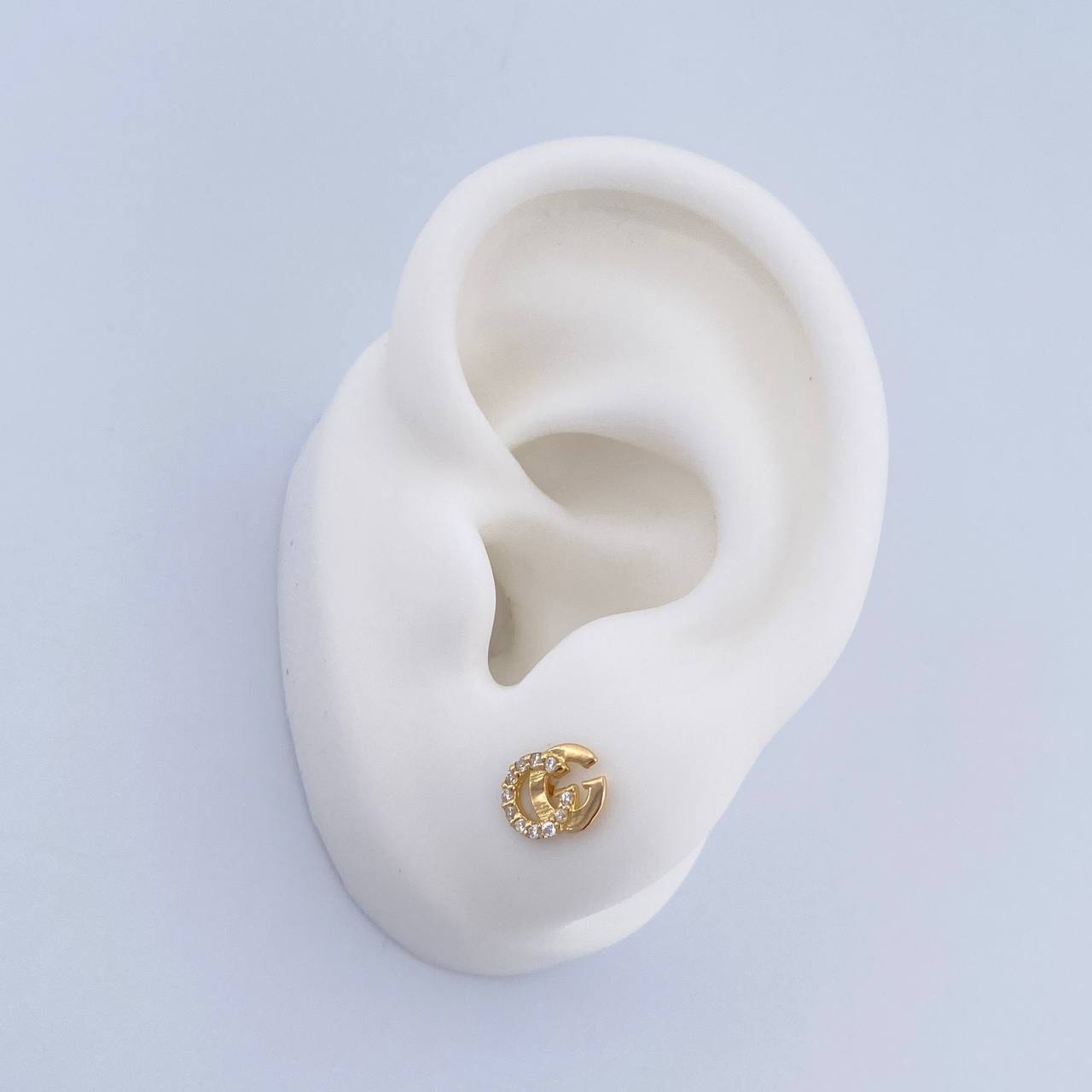 Topos GG 0.85gr / Circones Blancos Oro Amarillo 18K &