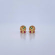 Topos Cerezas 0.7gr / Circones Fucsias Verdes Oro Amarillo 18K &