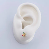 Topos Cerezas 0.7gr / Circones Fucsias Verdes Oro Amarillo 18K &