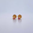 Topos Silueta Corazon 0.5gr / Circon Fucsia Oro Amarillo 18K &