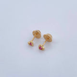 Topos Silueta Corazon 0.5gr / Circon Fucsia Oro Amarillo 18K &