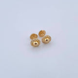 Topos Circulo Centro Domo 0.95gr / Circones Blancos Oro Amarillo 18K &