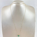 Set Veneciana + Dije Solitario Ovalado 1.85gr / 50cm / 0.5mm Esmeralda 0.75pts Oro Amarillo 18K (Joya) *