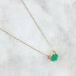 Set Veneciana + Dije Solitario Ovalado 1.85gr / 50cm / 0.5mm Esmeralda 0.75pts Oro Amarillo 18K (Joya) *
