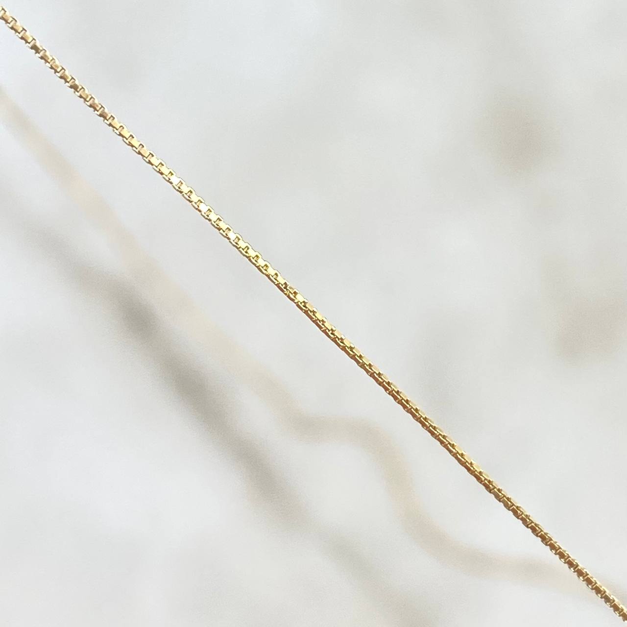 Set Veneciana + Dije Solitario Ovalado 1.85gr / 50cm / 0.5mm Esmeralda 0.75pts Oro Amarillo 18K (Joya) *