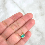 Set Veneciana + Dije Solitario Ovalado 1.85gr / 50cm / 0.5mm Esmeralda 0.75pts Oro Amarillo 18K (Joya) *