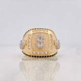 Anillo Signo Peso 11.5 g / T10 1/2 Dos Oros Amarillo Blanco 18K