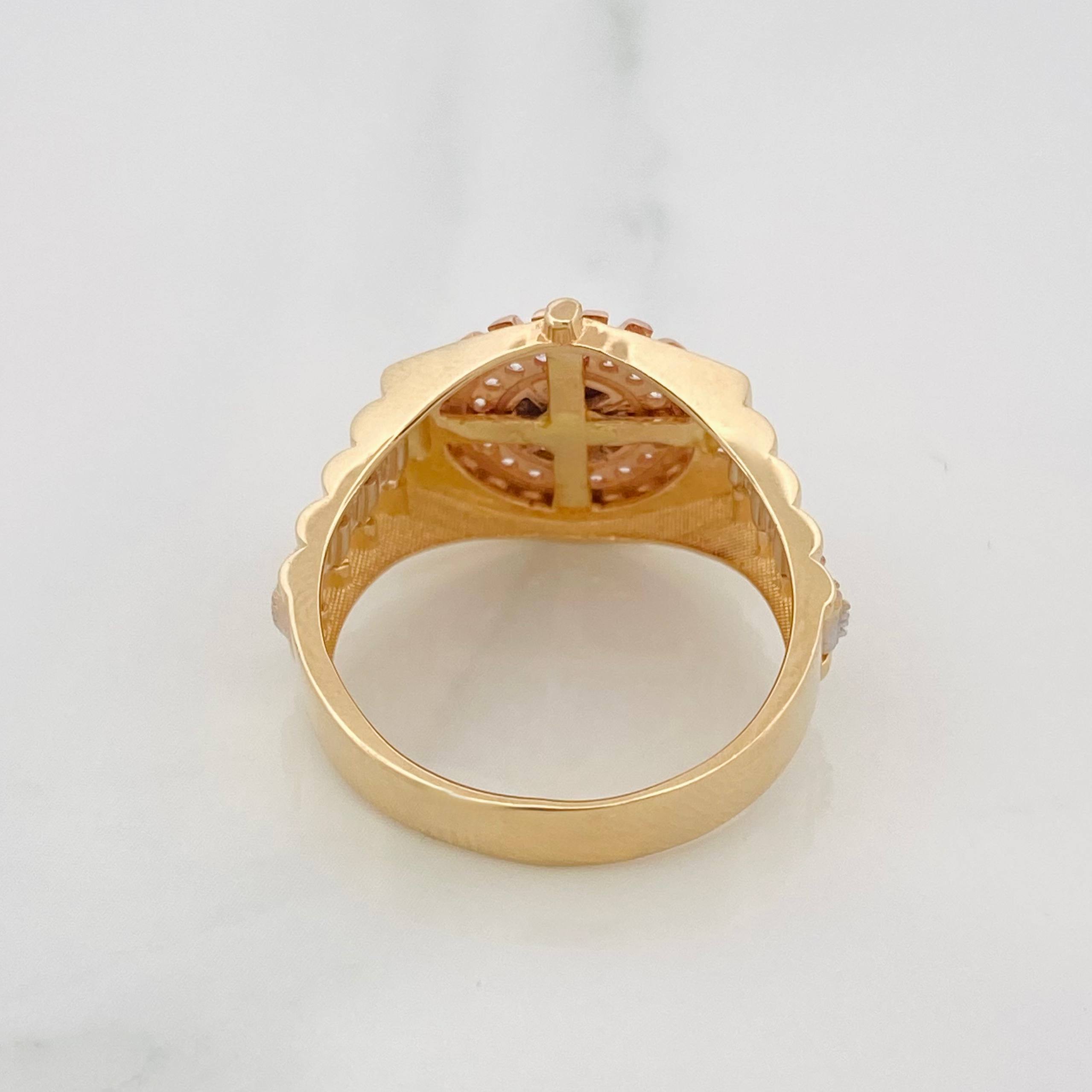 Anillo Corre Corona 6.3 g / T9 3/4 Tres Oros 18K