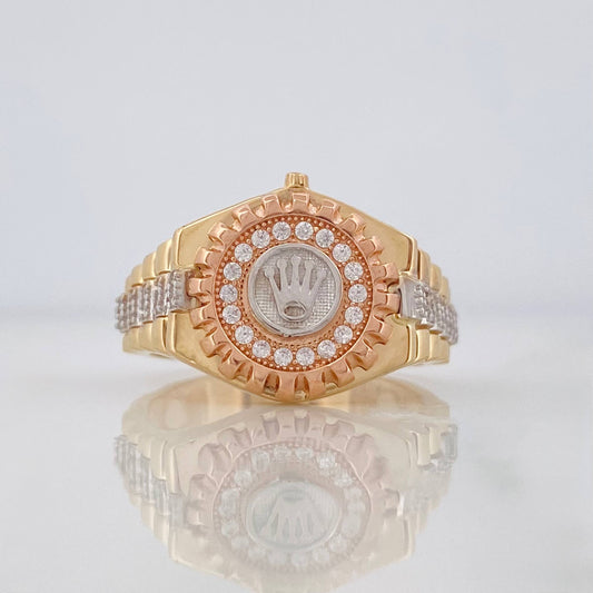 Anillo Corre Corona 6.3 g / T9 3/4 Tres Oros 18K