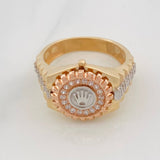 Anillo Corre Corona 6.3 g / T9 3/4 Tres Oros 18K