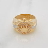 Anillo Corona 6.6g / T7 Dos Oros Amarillo Blanco 18K