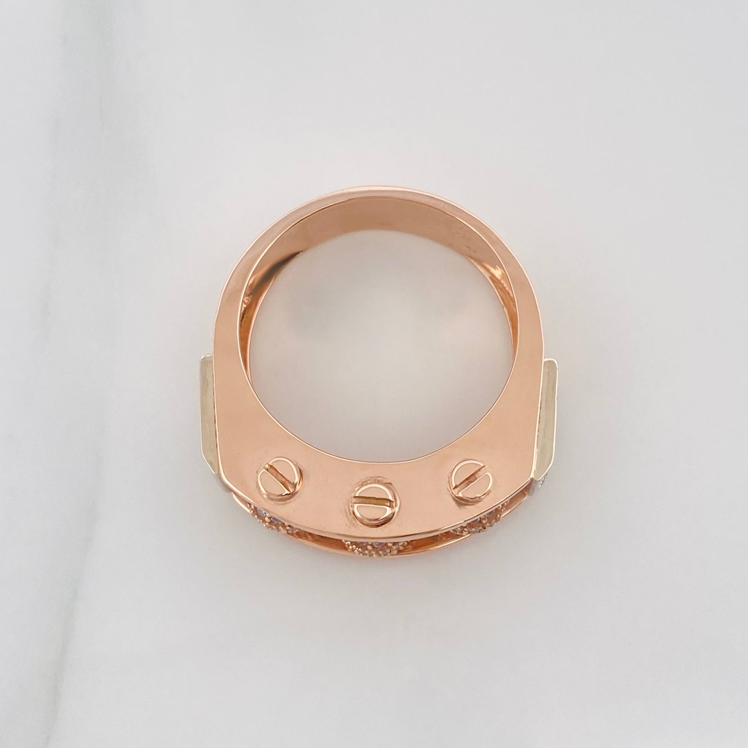 Anillo Bolas De Fuego 11.95 g / T9 3/4 Dos Oros Blanco Rosa 18K