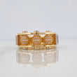 Anillo Bolas De Fuego 12.4 g / T10 Dos Oros Amarillo Blanco 18K