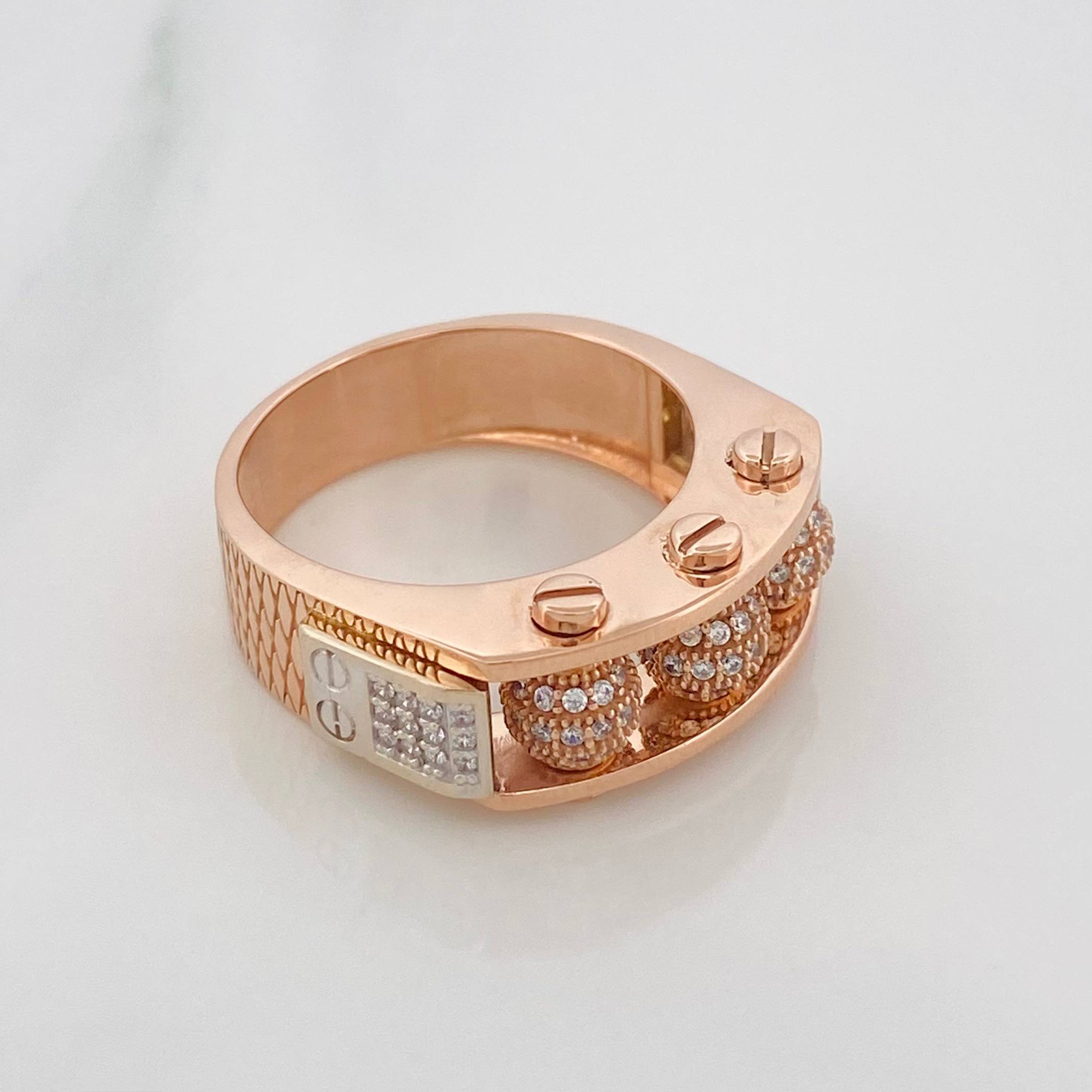Anillo Bolas De Fuego 11.95 g / T9 3/4 Dos Oros Blanco Rosa 18K