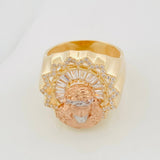 Anillo Rostro Cristo 11.25 g / T11 Tres Oros 18K