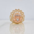Anillo Rostro Cristo 11.25 g / T11 Tres Oros 18K