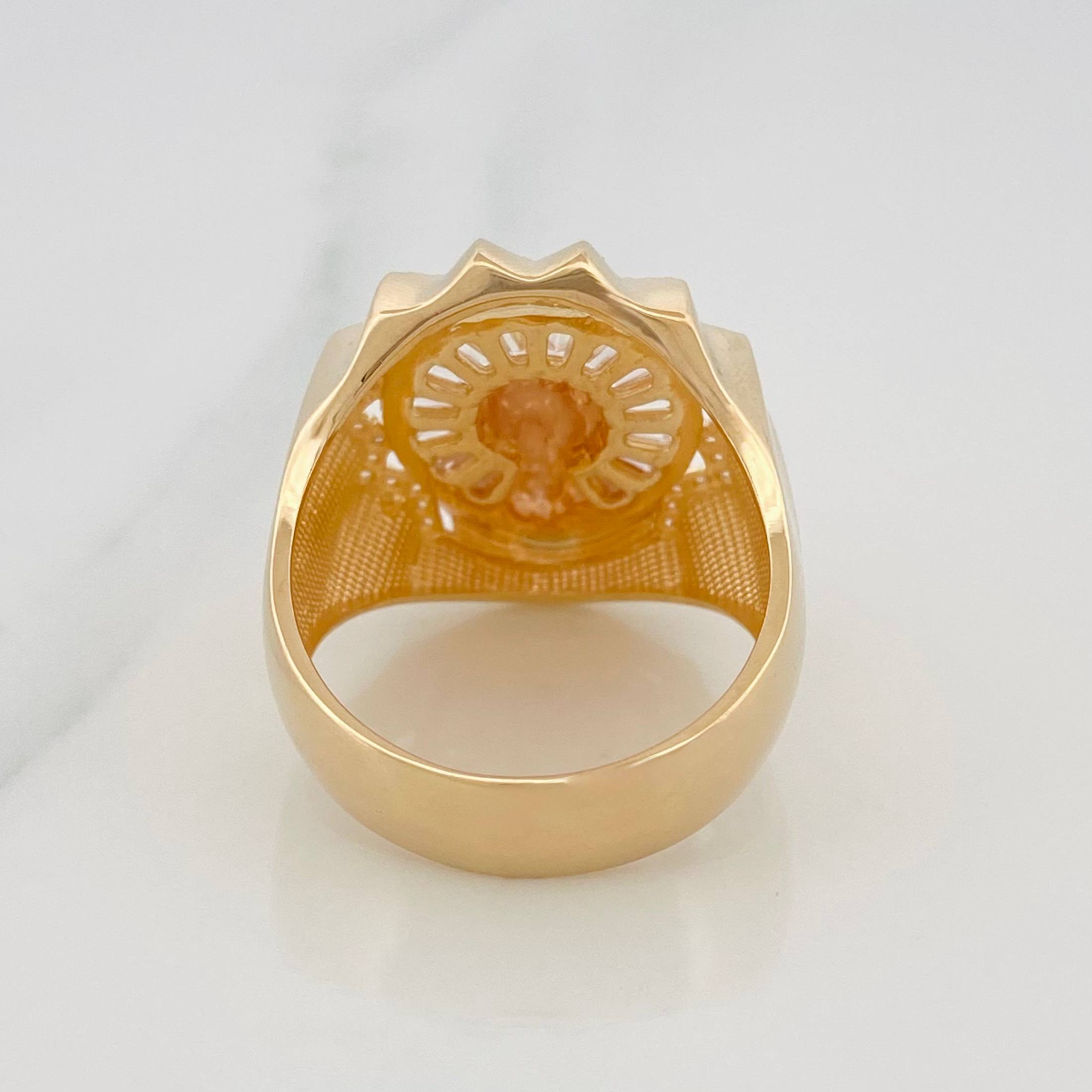 Anillo Rostro Cristo 11.25 g / T11 Tres Oros 18K
