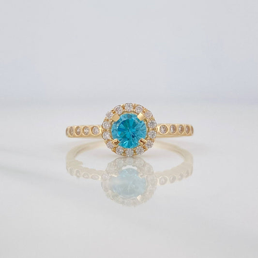 Anillo Halo 2.15 g / T7 3/4 Oro Amarillo 18K