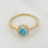 Anillo Halo 2.15g / T6 3/4 Oro Amarillo 18K