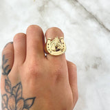 Anillo Herradura Caballo 6.1gr / T9 1/4 / Liso Oro Amarillo 18K ©