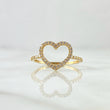 Anillo Corazón Silueta 1.45gr / T6 1/2 / Circones Blancos Oro Amarillo 18K ©