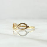Anillo Infinito Parcial 1.1gr / T5 3/4 / Circones Blancos Oro Amarillo 18K ©