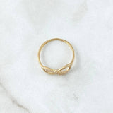 Anillo Infinito Parcial 1.1gr / T5 3/4 / Circones Blancos Oro Amarillo 18K ©