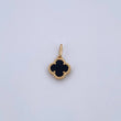 Dije Trebol 1.25gr / 1.6cm / Onix Negro Oro Amarillo Nac.Esp. 18K &