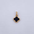 Dije Trebol  1.2gr / 1.6cm / Electroestatica Negro Oro Amarillo 18K &