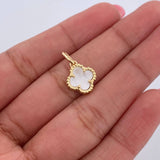 Dije Trebol VCyA 1.3gr / 1.6cm / Nacar Blanco Oro Amarillo Nac.Esp. 18K &