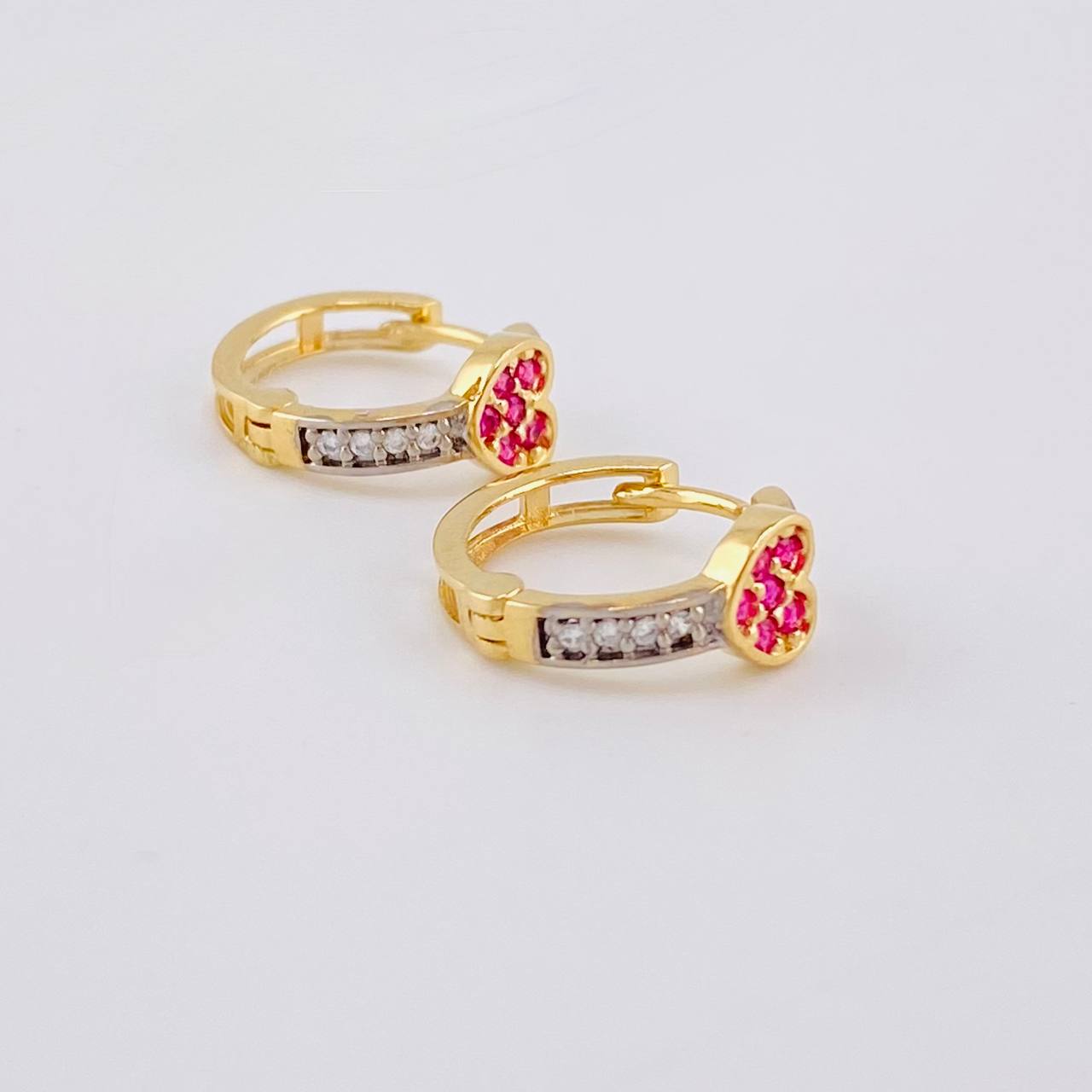 Candongas Corazón Tupido 2.2g / 1.2cm Oro Amarillo 18K