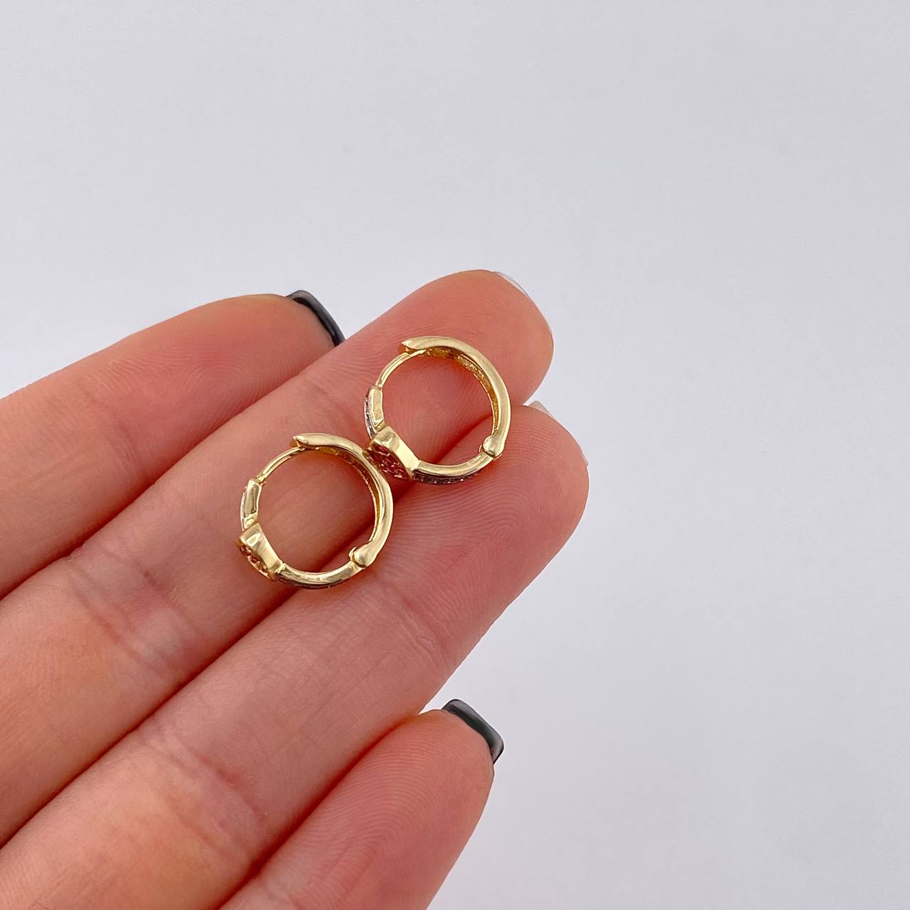 Candongas Corazón Tupido 2.2g / 1.2cm Oro Amarillo 18K