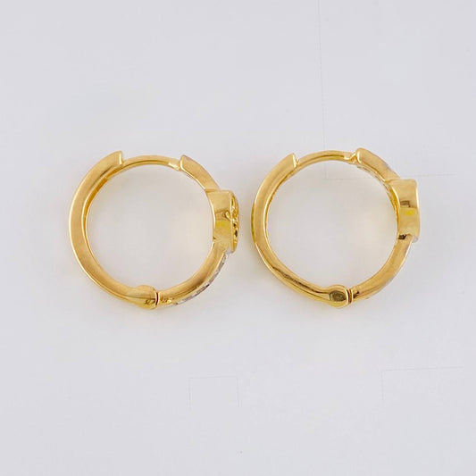 Candongas Corazón Tupido 2.25g / 1.2cm Oro Amarillo 18K