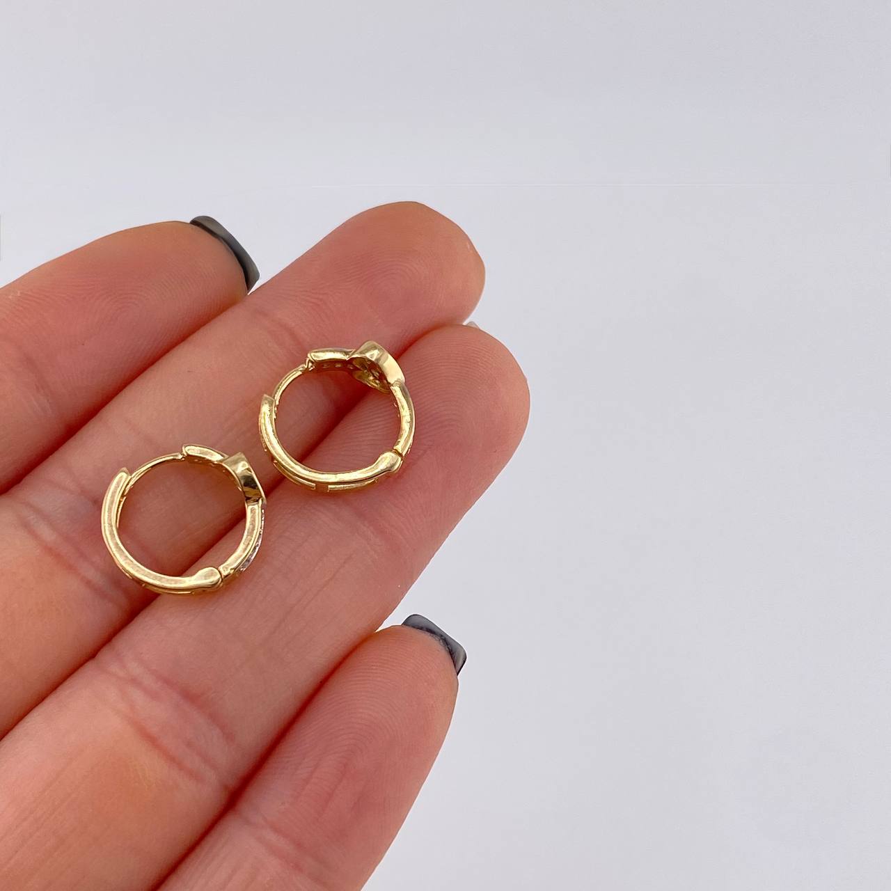 Candongas Corazón Tupido 2.25g / 1.2cm Oro Amarillo 18K