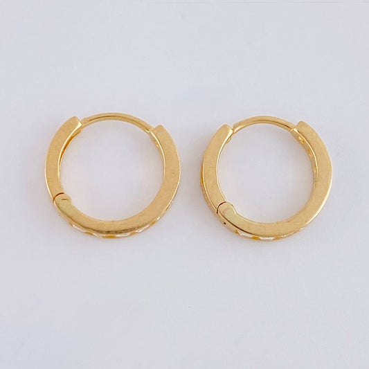 Candongas Carril Tupido 1.2g / 1cm Oro Amarillo 18K