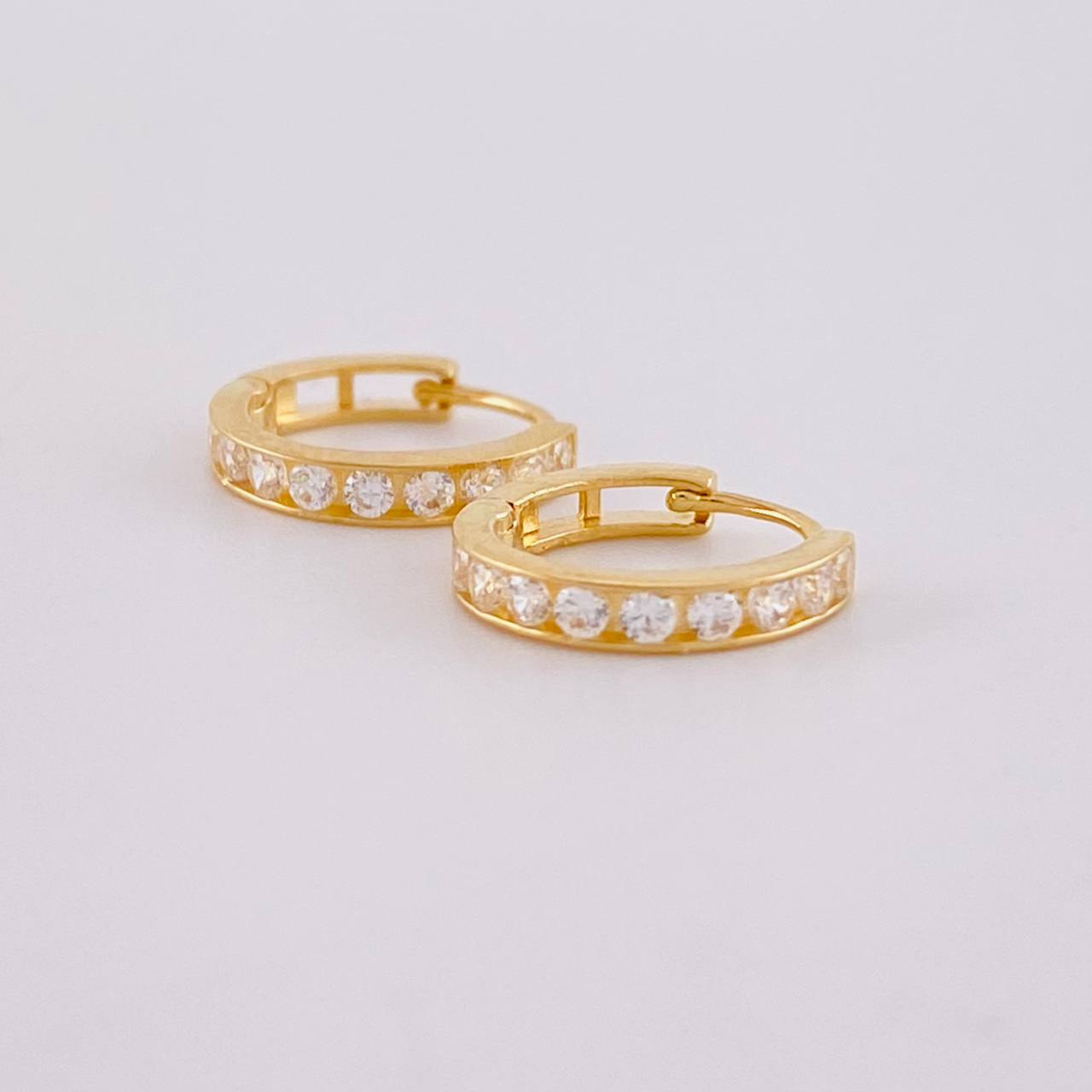 Candongas Carril Tupido 1.15g / 1cm Oro Amarillo 18K