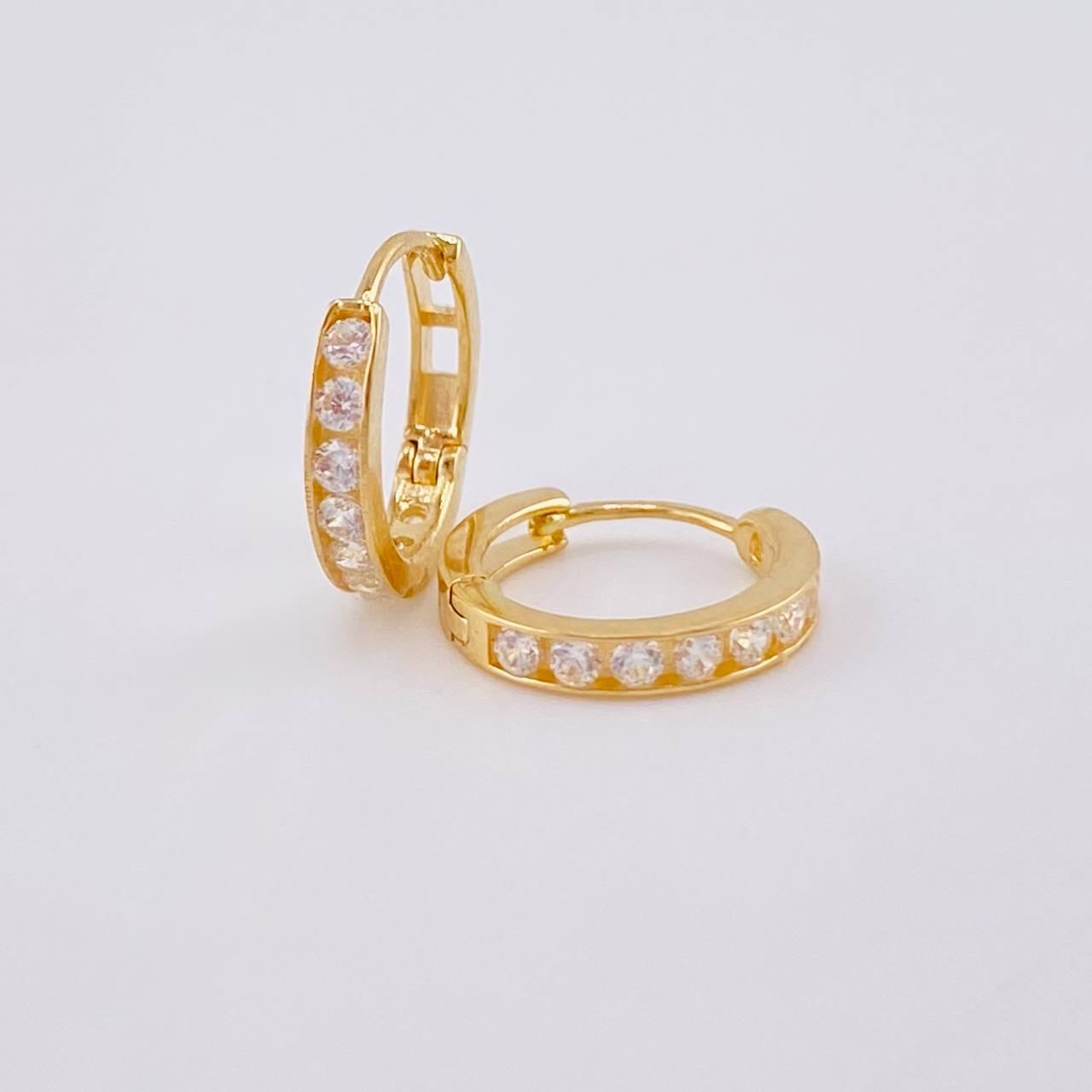 Candongas Carril Tupido 1.2g / 1cm Oro Amarillo 18K