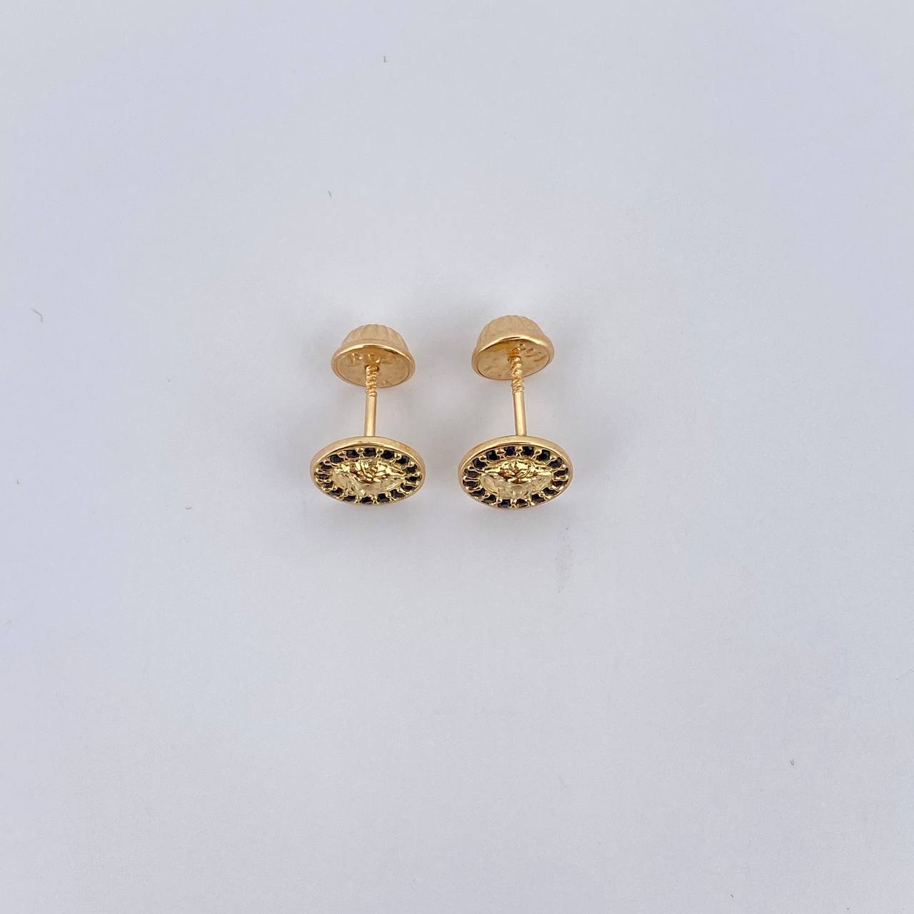Topos Medusa 1.15gr / Circones Negros Oro Amarillo 18K $