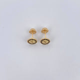 Topos Medusa 1.15gr / Circones Negros Oro Amarillo 18K $