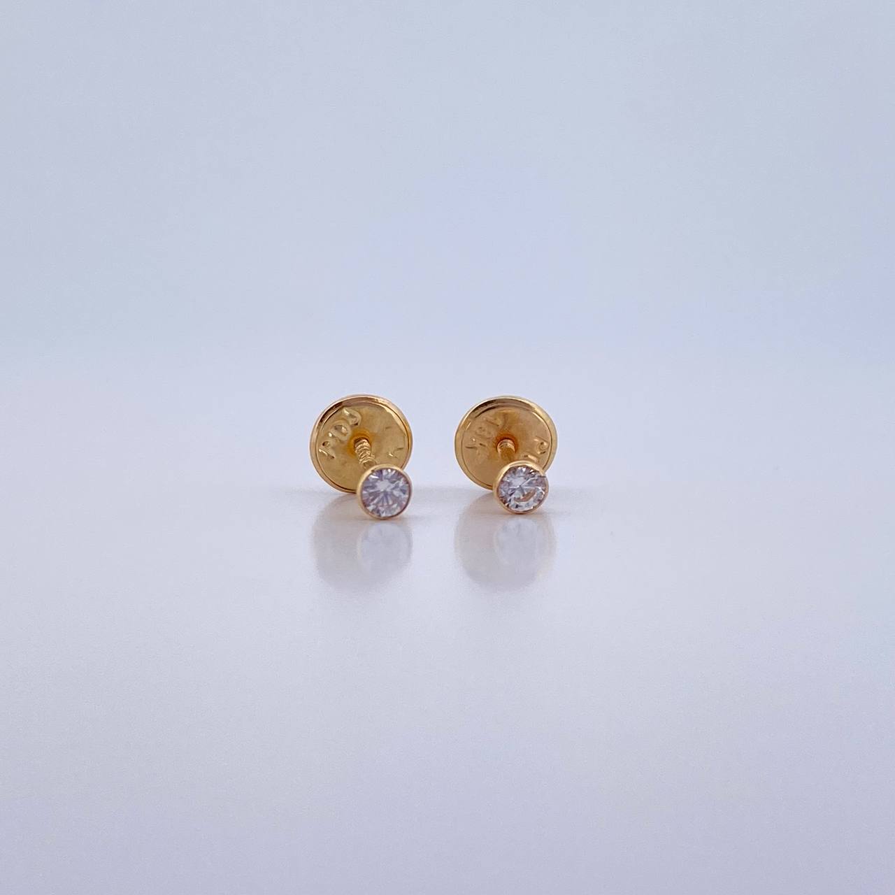 Topos Bisel 0.4gr / Circon Blanco Oro Amarillo &