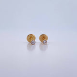 Topos Bisel 0.4gr / Circon Blanco Oro Amarillo &
