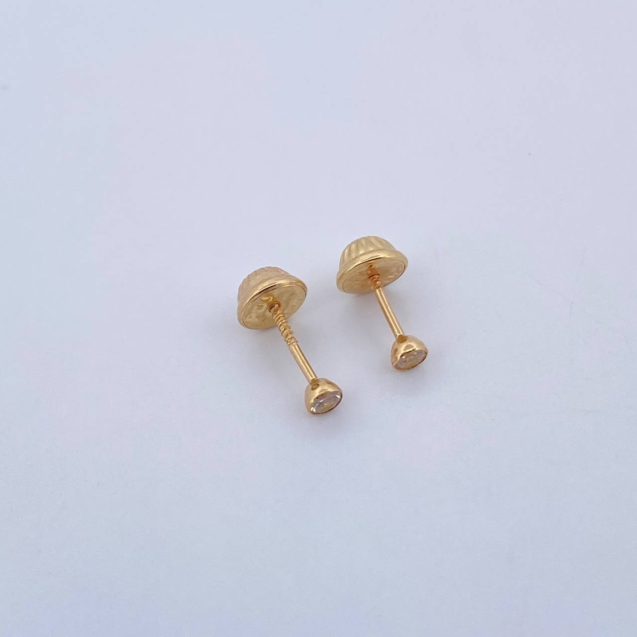 Topos Bisel 0.4gr / Circon Blanco Oro Amarillo &