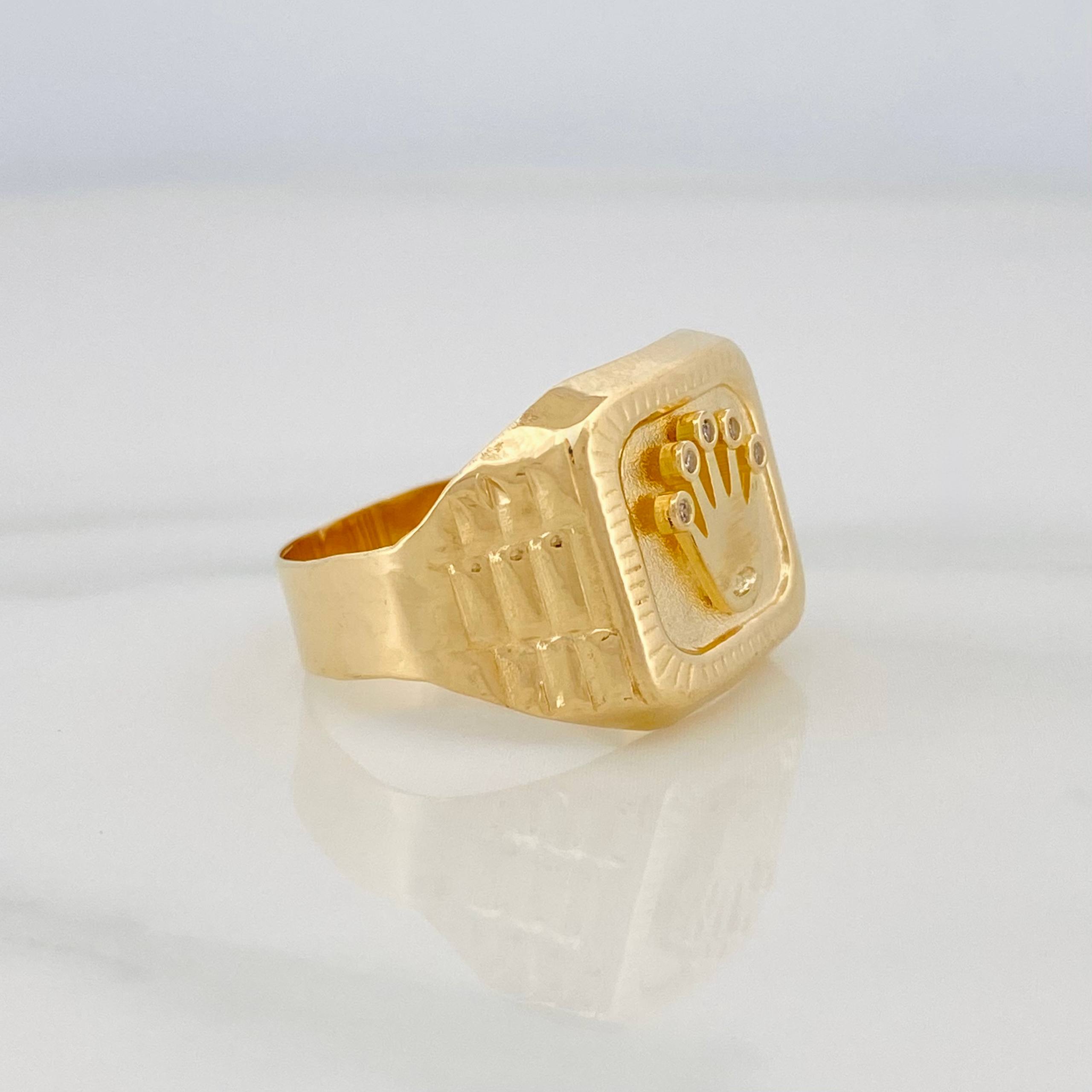 Anillo Corona 3.55g / T9 Oro Amarillo 18K