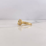 Anillo Oso 2.35gr / T6 1/4 / Circones Verdes Blancos Oro Amarillo 18K &