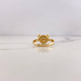 Anillo Oso 2.35gr / T6 1/4 / Circones Verdes Blancos Oro Amarillo 18K &
