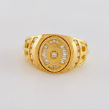 Anillo Ovalo doble cruz 9.35g / T9 3/4 Oro Amarillo 18K