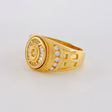 Anillo Ovalo doble cruz 9.35g / T9 3/4 Oro Amarillo 18K