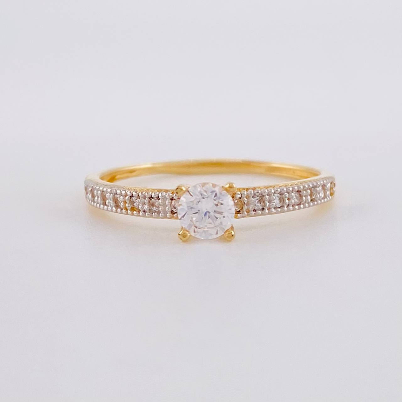 Anillo Solitario Churumbela Cuadrada 1.75g / T7 Oro Amarillo 18K